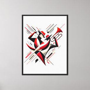 Lienzo Pareja abstracta de jazz con trombón