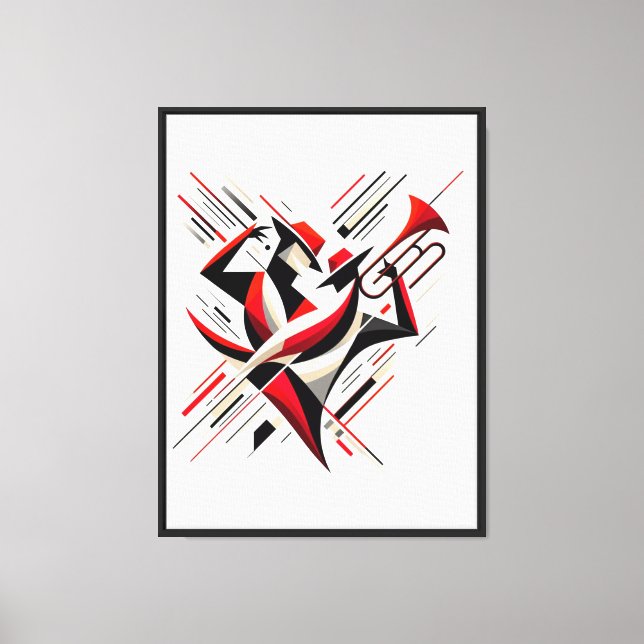 Lienzo Pareja abstracta de jazz con trombón (Anverso)