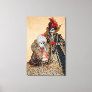 Lienzo Pareja con disfraz de Carnaval, Venecia