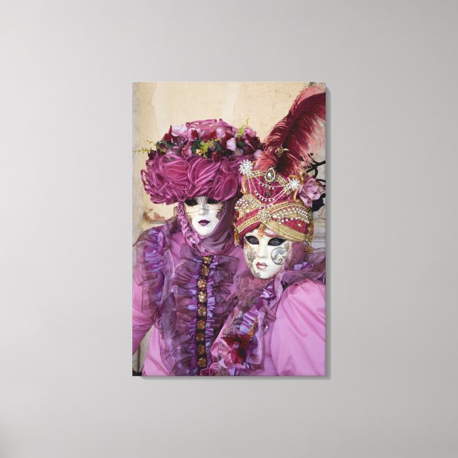 Lienzo Pareja con disfraz de carnaval, Venecia (Anverso)