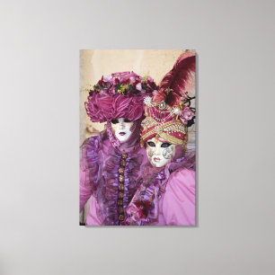 Lienzo Pareja con disfraz de carnaval, Venecia