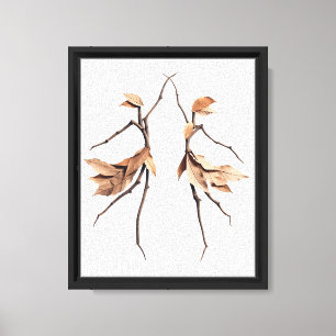 Lienzo Pareja de baile botánico de silueta mural arte: Tw