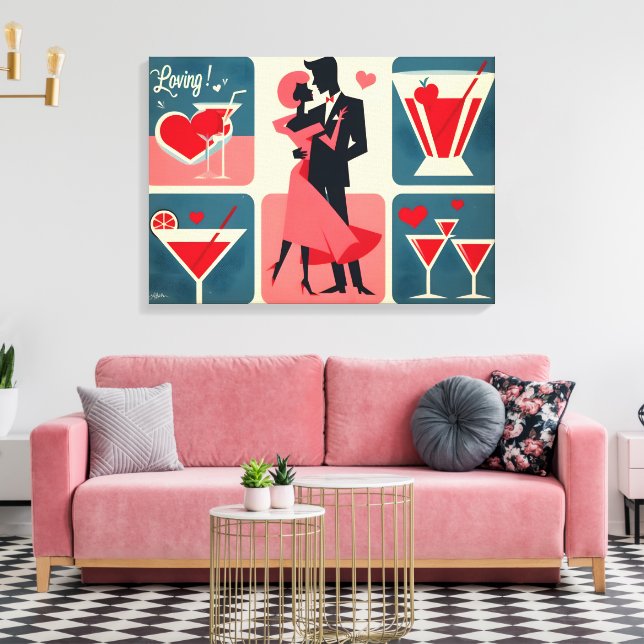 Lienzo Pareja de baile de mediados de siglo de San Valent (Insitu (Sala de estar))