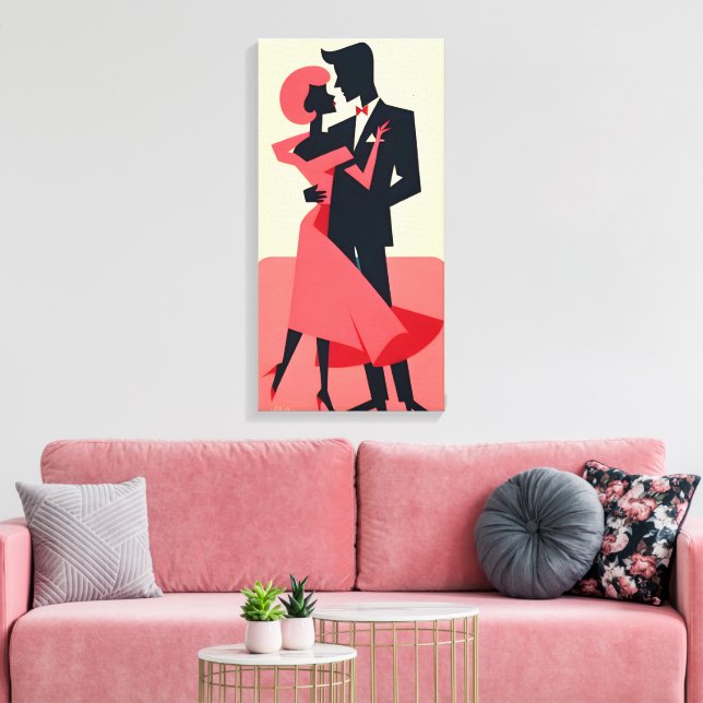 Lienzo Pareja de baile de mediados de siglo de San Valent (Insitu (Sala de estar))