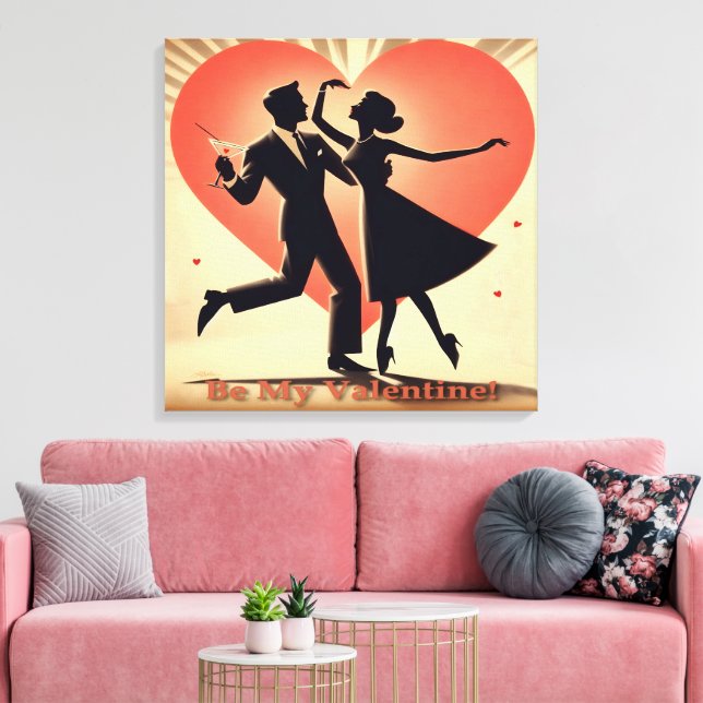 Lienzo Pareja de baile de San Valentín de mediados de sig (Insitu (Sala de estar))