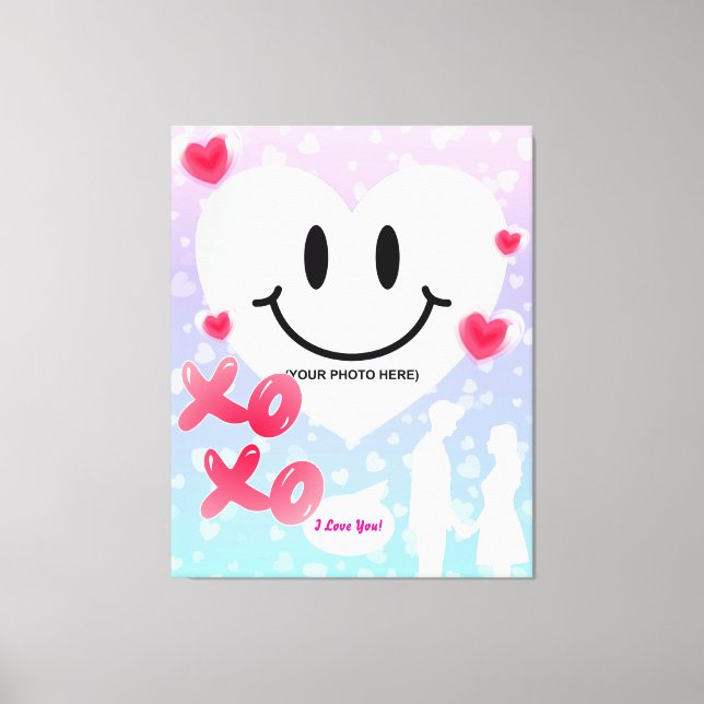 Lienzo Pareja de Bblegum en globo de globo de cristal de  (Anverso)