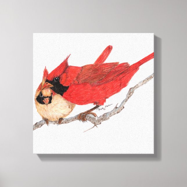 Lienzo Pareja de Cardenales (Anverso)
