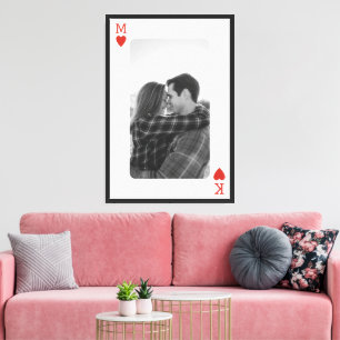 Lienzo Pareja de Cartas de Juego Foto Regalo Romántico de