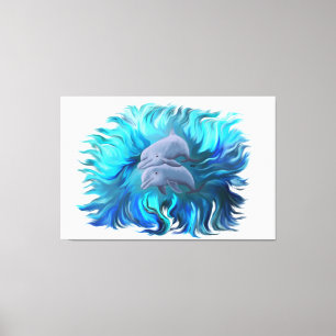 Lienzo Pareja de delfines