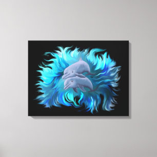 Lienzo Pareja de delfines