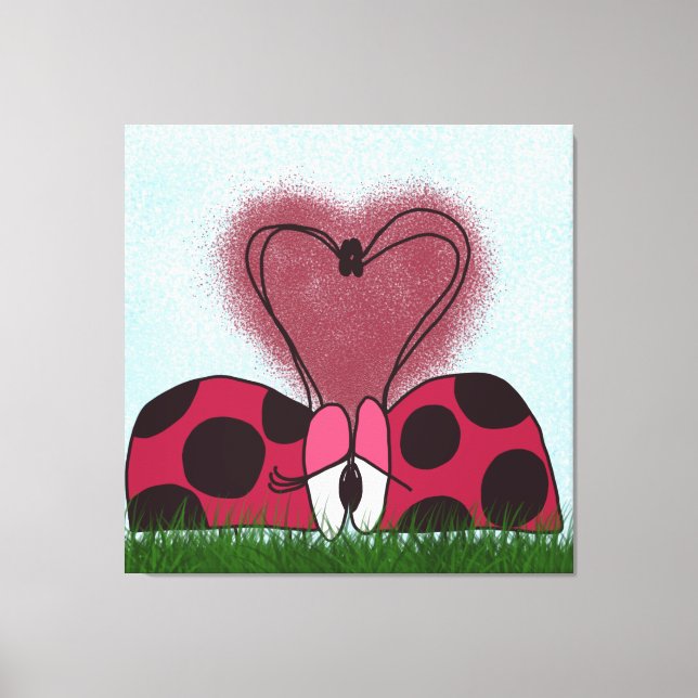 Lienzo Pareja de Mariquitas Adorables  (Anverso)