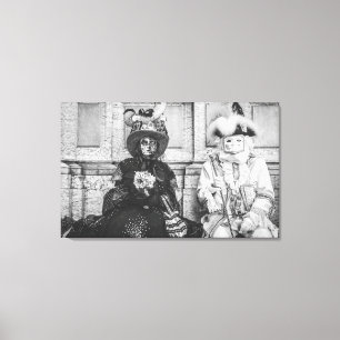 Lienzo Pareja de máscaras de carnaval en Venecia