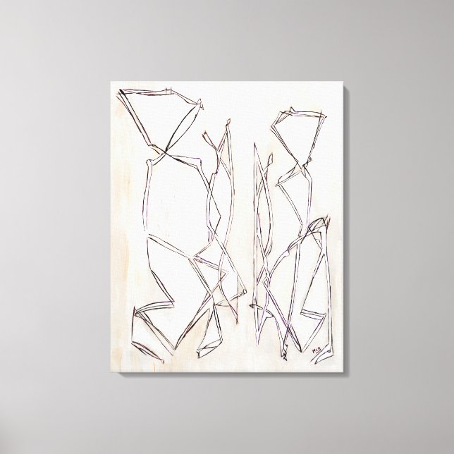 Lienzo Pareja de resumen de la parentela moderna en blanc (Anverso)