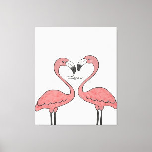 Lienzo Pareja divertida Pink Flamingo Birds   Flamingo Lo