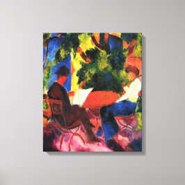 Lienzo Pareja en la mesa del jardín por August Macke