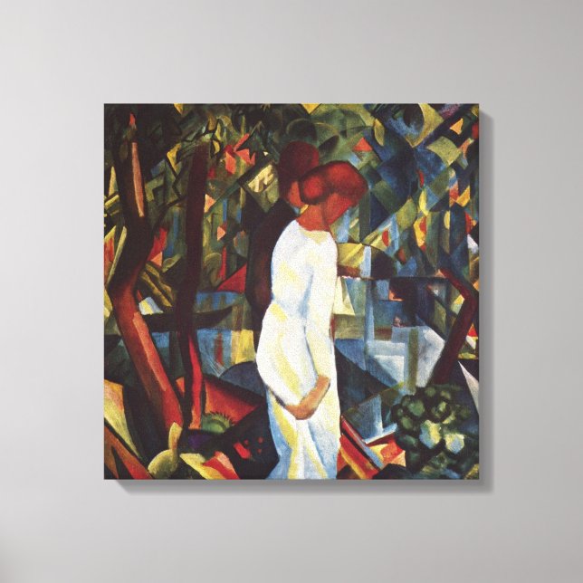 Lienzo Pareja en los bosques por August Macke (Anverso)