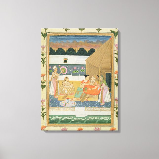 Lienzo Pareja en una terraza al atardecer, desde el Small (Anverso)