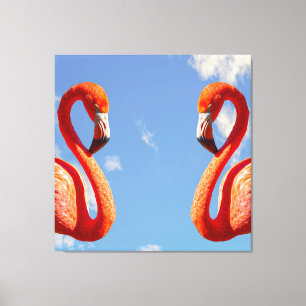 Lienzo Pareja flamingo caribeña