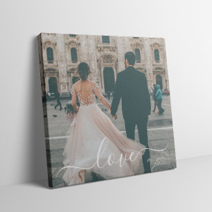 Lienzo Pareja recién casada Foto de boda personalizada