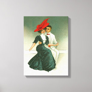 Lienzo Pareja romántica vintage
