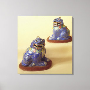 Lienzo Pares de perros chinos del cloisonne, siglo XVIII