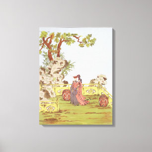 Lienzo Pares en un jardín chino, de los 'ornamentos de l