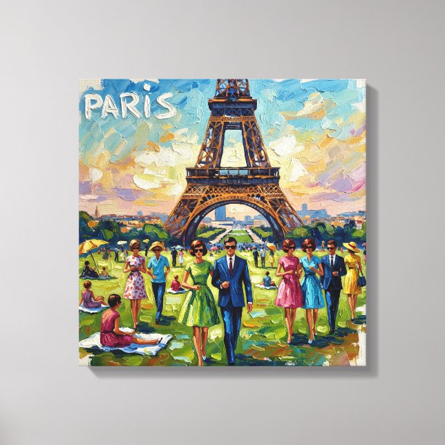 Lienzo Paris Eiffel Tower Garden Elegance Canvas Art (Anverso)