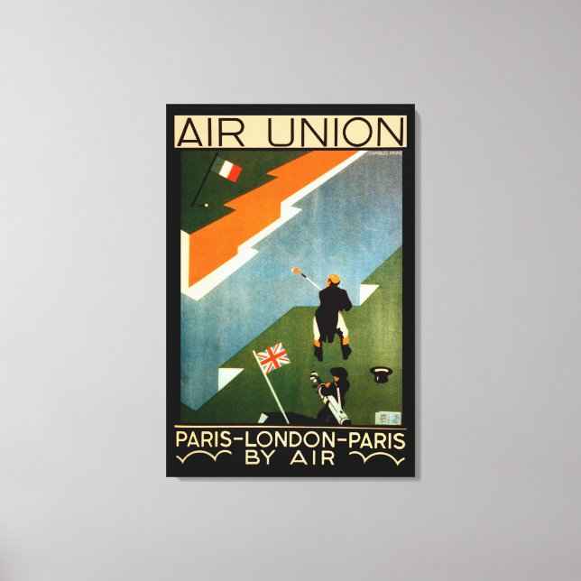 Lienzo París - Londres - París por aire (Anverso)