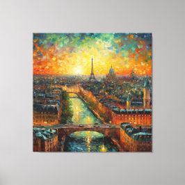 Lienzo París por la noche estilo van Gogh