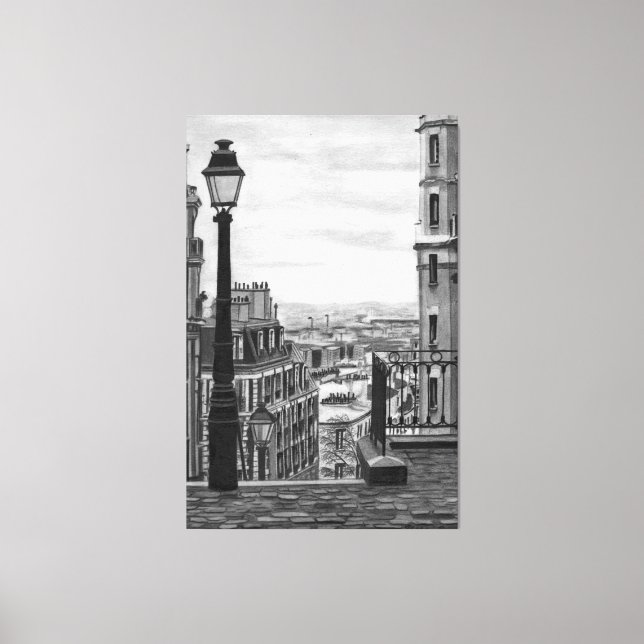 Lienzo Paris Street Stretched Canvas Print (Anverso)
