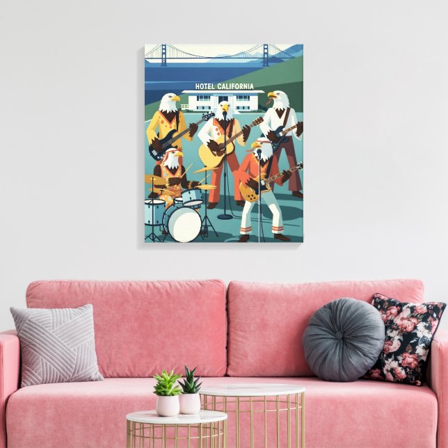 Lienzo Parodia de Hotel California de Eagles (Insitu (Sala de estar))