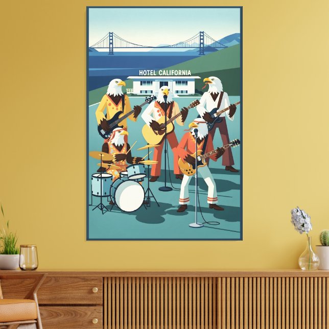 Lienzo Parodia de Hotel California de Eagles (Insitu (Sala de estar))