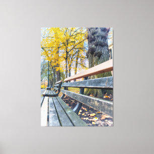 Lienzo Parque Bench en el paisaje del otoño