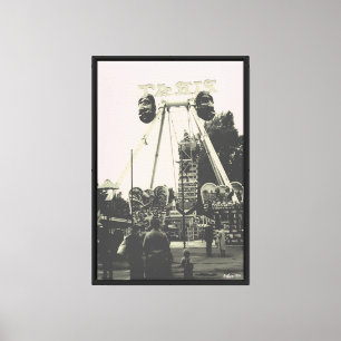 Lienzo Parque de diversiones Vintage Austria Viena Prater