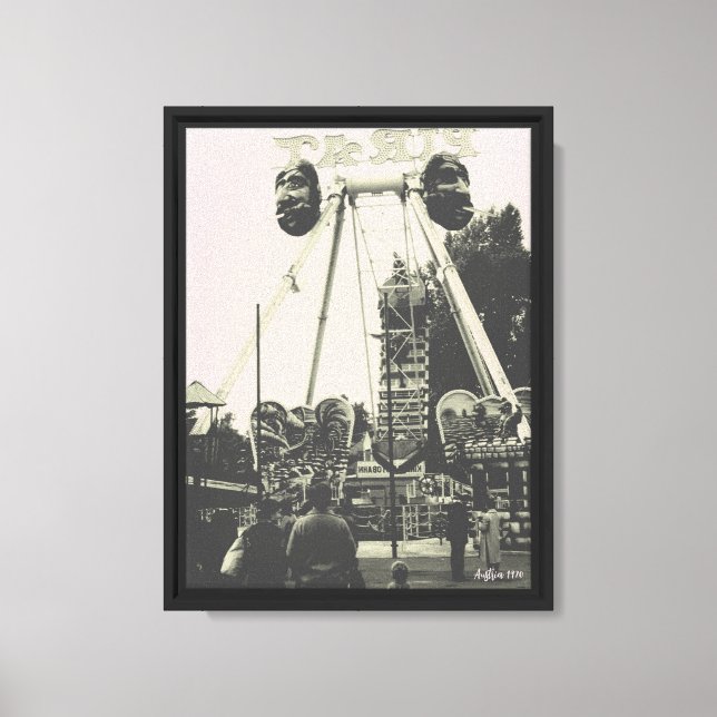 Lienzo Parque de diversiones Vintage Austria Viena Prater (Anverso)