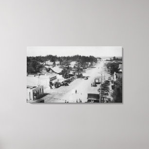 Lienzo Parque del océano, WA - vista de la playa, coches