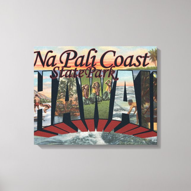 Lienzo Parque Estatal de la Costa de Na Pali, Hawaii (Anverso)