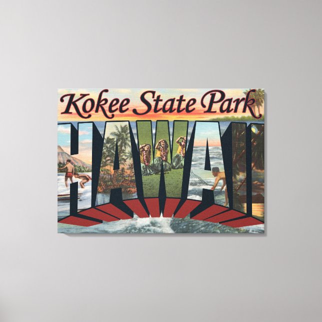 Lienzo Parque Estatal Kokee, Hawaii - Escenas de letras g (Anverso)