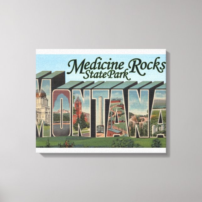 Lienzo Parque Estatal Medicine Rocks, Montana (Anverso)