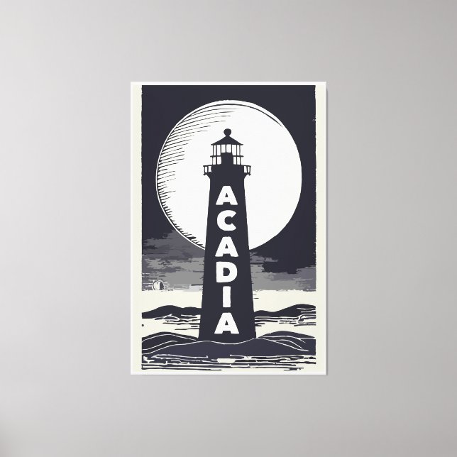 Lienzo Parque nacional Acadia Faro Luna (Anverso)