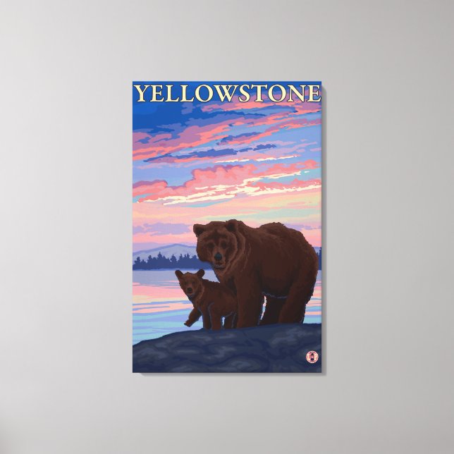Lienzo Parque nacional Bear and Cub - Yellowstone (Anverso)