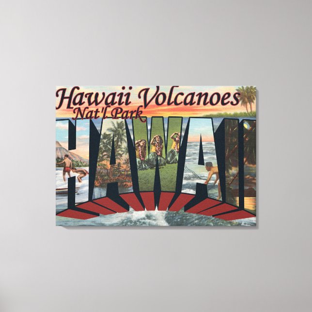 Lienzo Parque nacional de los volcanes de Hawaii, Hawaii (Anverso)