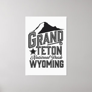 Lienzo Parque nacional del Gran Tetón, afiche de la época