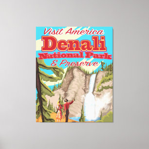 Lienzo Parque nacional Denali y póster de conservación de