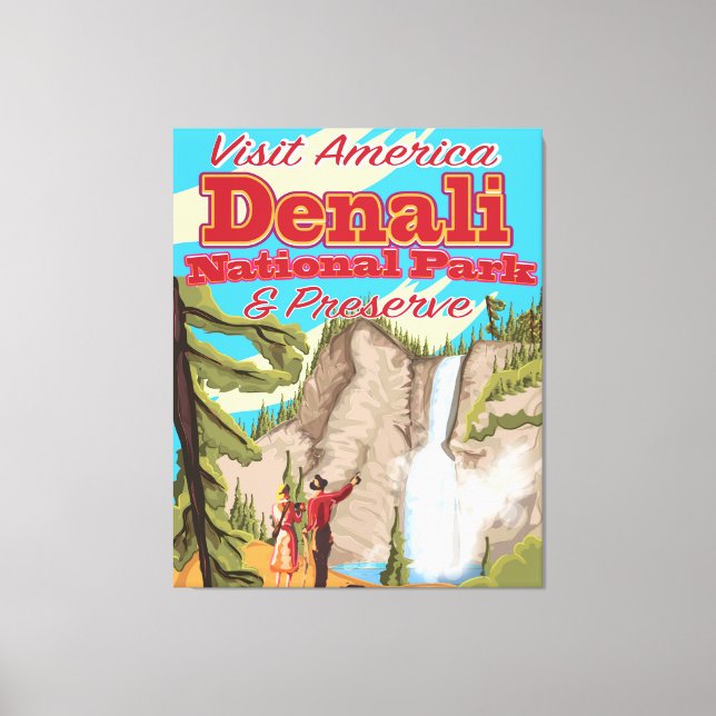 Lienzo Parque nacional Denali y póster de conservación de (Anverso)