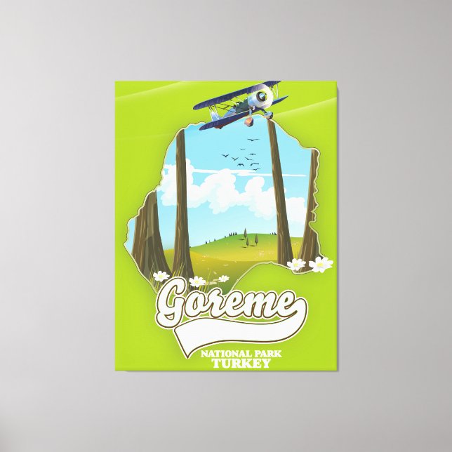 Lienzo Parque nacional Goreme Mapa de Turquía (Anverso)