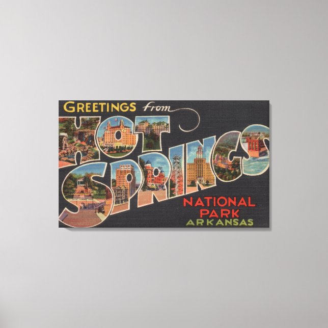 Lienzo Parque nacional Hot Springs, Arkansas (Azul) (Anverso)