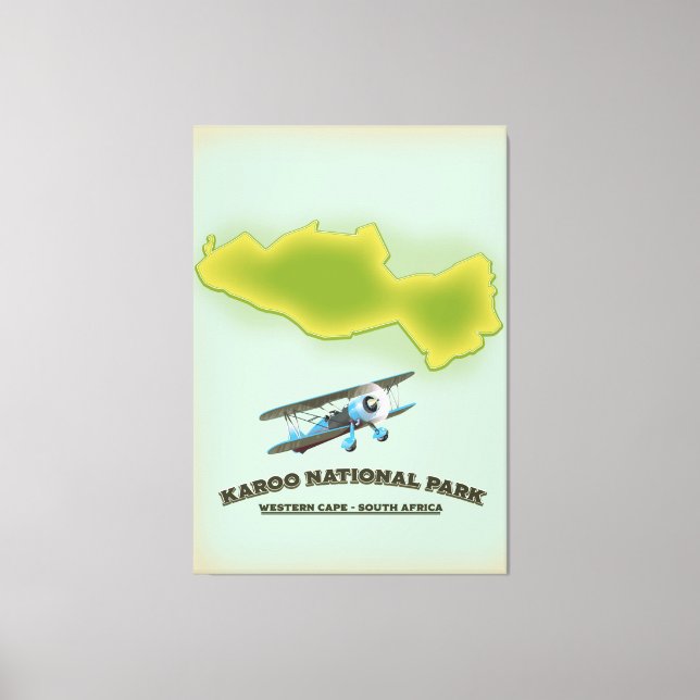 Lienzo Parque Nacional Karoo Western Cape Sudáfrica mapa (Anverso)