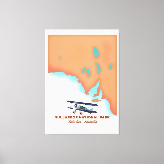 Lienzo Parque Nacional Nullarbor mapa Australia (Anverso)