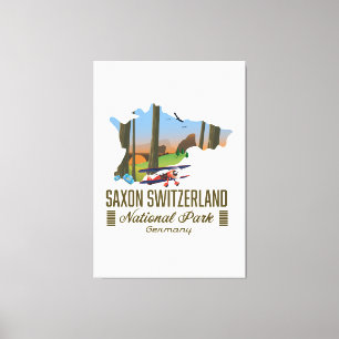 Lienzo Parque Nacional Suiza Sajona mapa Alemania